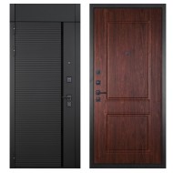 Гранит Пиано Черная с фрамугой, панель 057 Мореная береза 12 мм