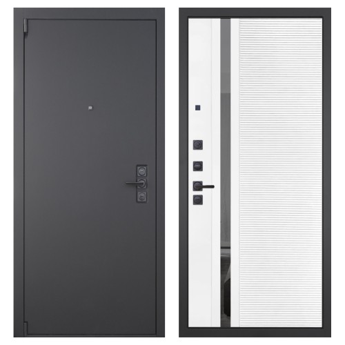 Гранит Эксклюзив, панель 089 Белый софт с зеркальной тонированной вставкой 10 мм