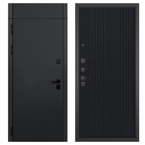 Гранит Горизонт с фрамугой, панель 088 Черный кварц с фрезеровкой 10 мм