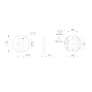 Накладка Punto (Пунто) под цилиндр ET.R.EST.R52 SSC-16 сатинированный хром 