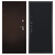 Гранит Терморазрыв, панель 088 Черный кварц с фрезеровкой 10 мм