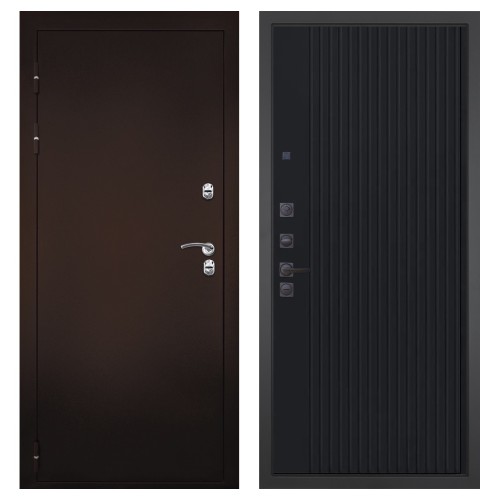 Гранит Терморазрыв, панель 088 Черный кварц с фрезеровкой 10 мм