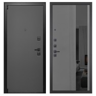 Гранит Лайт Графит, панель 086 Серый рельеф софт с тонированным зеркало 10 мм