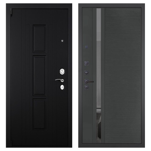 Гранит Т3М, панель 090 Черный кварц с зеркальной тонированной вставкой 10 мм