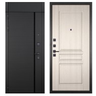 Гранит Пиано Черная с фрамугой, панель 025 Лиственница 10 мм