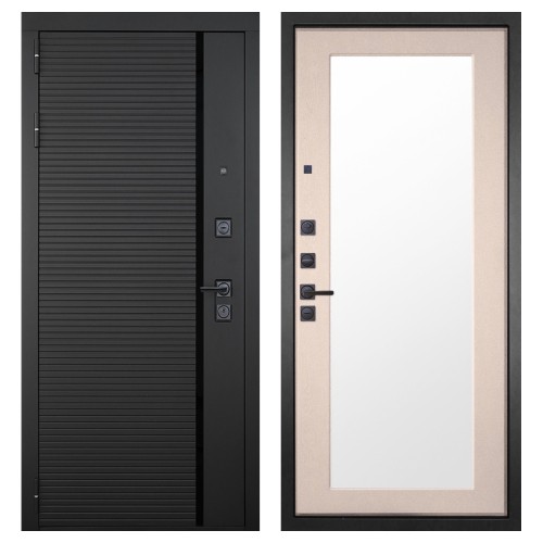 Гранит Пиано Черная, панель 014 зеркало Капучино 16 мм