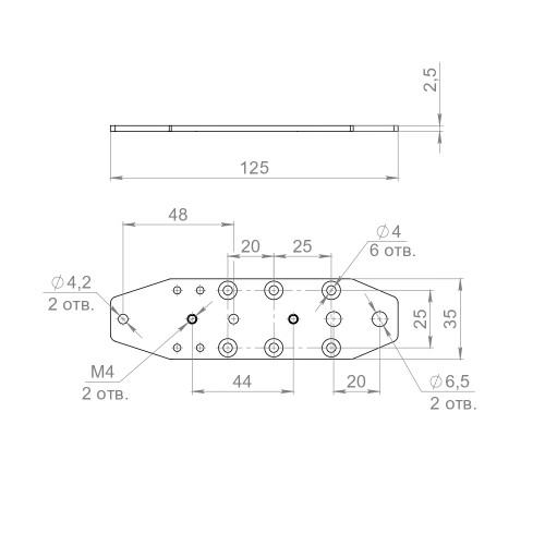 Монтажная пластина Armadillo (Армадилло) для SLD.Comfort-PRO.PROF/telescope mounting plate 