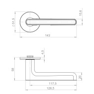 Ручка Armadillo (Армадилло) раздельная R.YM.CINNAMON FSG-39 флор. золото 