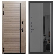 Гранит Пиано Эко, панель 086 Серый рельеф софт с тонированным зеркало 10 мм