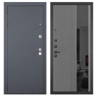 Гранит Ультра C3, панель 086 Серый рельеф софт с тонированным зеркало 10 мм