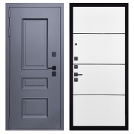 Гранит Сибирь, панель 079 Белый софт, черный молдинг 12 мм