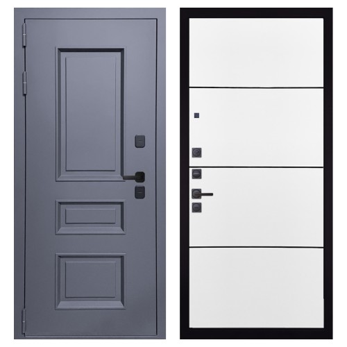 Гранит Сибирь, панель 079 Белый софт, черный молдинг 12 мм