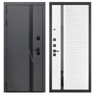 Гранит НаноБлэк лайн, панель 089 Белый софт с зеркальной тонированной вставкой 10 мм