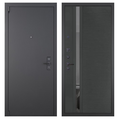 Гранит Эксклюзив, панель 090 Черный кварц с зеркальной тонированной вставкой 10 мм