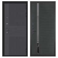 Гранит Гранж, панель 090 Черный кварц с зеркальной тонированной вставкой 10 мм