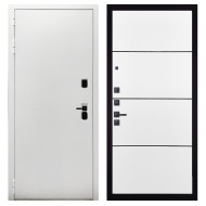 Гранит Вайт, панель 079 Белый софт, черный молдинг 12 мм