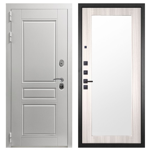 Гранит Лира Белая, панель 017 зеркало Сандал светлый 16 мм