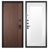 Гранит Шторм, панель 019 зеркало Белый ясень 16 мм