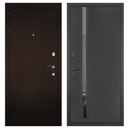 Гранит М1, панель 090 Черный кварц с зеркальной тонированной вставкой 10 мм