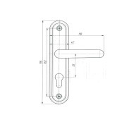 Ручка дверная Absolyute (Абсолют) на планке РФ1-55.08 (бронза) 