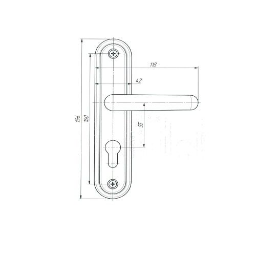 Ручка дверная Absolyute (Абсолют) на планке РФ1-55.08 (бронза) 