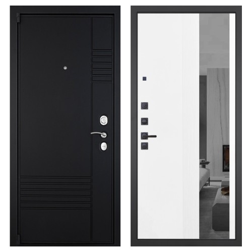 Гранит Т3, панель 085 Белый рельеф софт с тонированным зеркало 10 мм