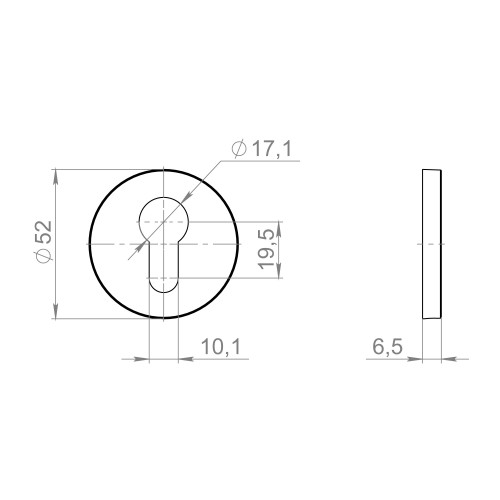 Накладка Fuaro (Фуаро) на цилиндр ET.R.ZLR52 SSG-39 сатинированное золото 