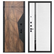 Гранит Континент с фрамугой, панель 089 Белый софт с зеркальной тонированной вставкой 10 мм