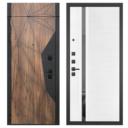 Гранит Континент с фрамугой, панель 089 Белый софт с зеркальной тонированной вставкой 10 мм