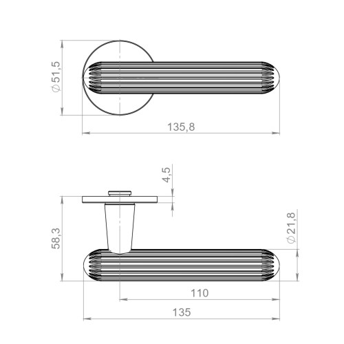 Ручка Armadillo (Армадилло) раздельная R.YM.ECLAIR AC-9 медь 