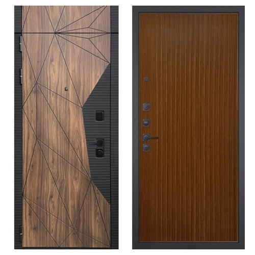 Гранит Континент с фрамугой, панель 087 Дуб кантри темный с фрезеровкой 10 мм