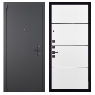 Гранит Эксклюзив, панель 079 Белый софт, черный молдинг 12 мм