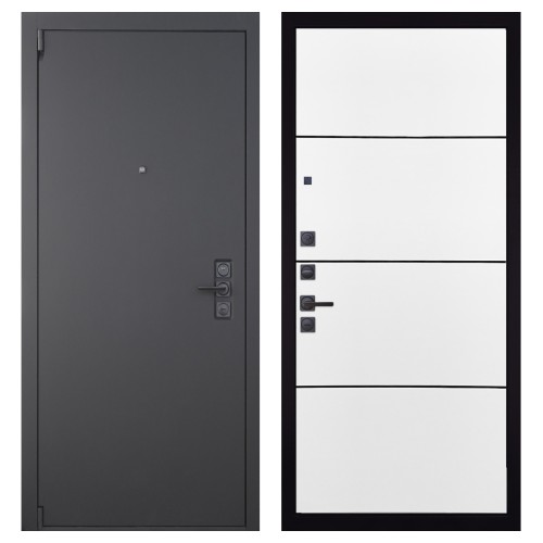 Гранит Эксклюзив, панель 079 Белый софт, черный молдинг 12 мм