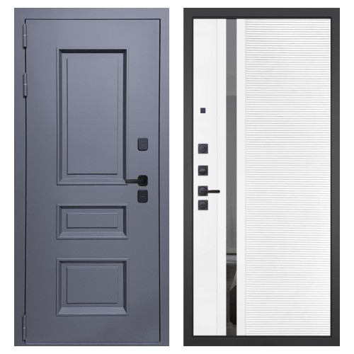 Гранит Сибирь, панель 089 Белый софт с зеркальной тонированной вставкой 10 мм