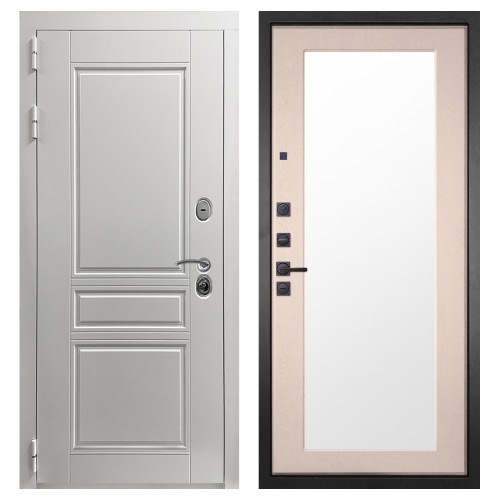 Гранит Лира Белая, панель 014 зеркало Капучино 16 мм