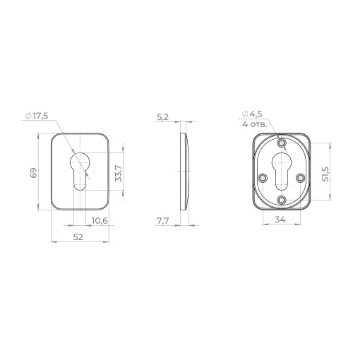 Накладка Ajax (Аякс) на цилиндр ESC C.K.MD50 BL-24 черный 