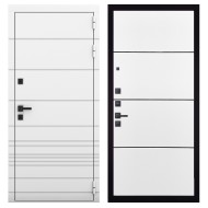 Гранит Роял белая NEW, панель 079 Белый софт, черный молдинг 12 мм