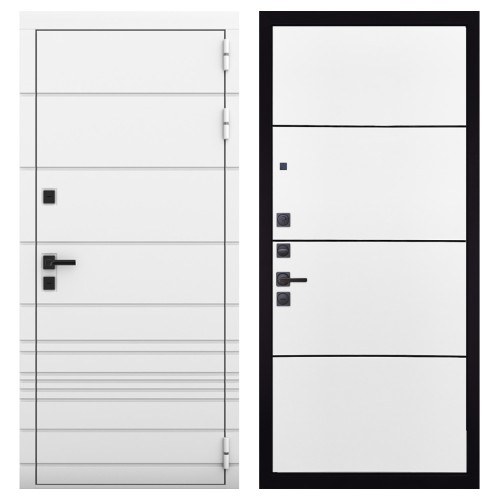 Гранит Роял белая NEW, панель 079 Белый софт, черный молдинг 12 мм