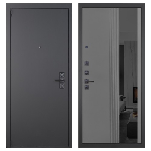 Гранит Эксклюзив, панель 086 Серый рельеф софт с тонированным зеркало 10 мм