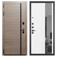 Гранит Пиано Эко, панель 085 Белый рельеф софт с тонированным зеркало 10 мм