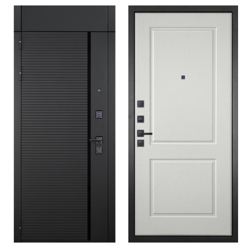 Гранит Пиано Черная с фрамугой, панель 055 Силк тирамису 12 мм