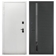 Гранит Вайт, панель 090 Черный кварц с зеркальной тонированной вставкой 10 мм