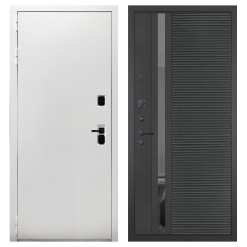 Гранит Вайт, панель 090 Черный кварц с зеркальной тонированной вставкой 10 мм