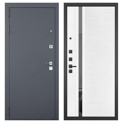 Гранит Ультра C3, панель 089 Белый софт с зеркальной тонированной вставкой 10 мм