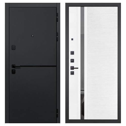 Гранит Горизонт, панель 089 Белый софт с зеркальной тонированной вставкой 10 мм