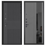 Гранит Гранж, панель 086 Серый рельеф софт с тонированным зеркало 10 мм