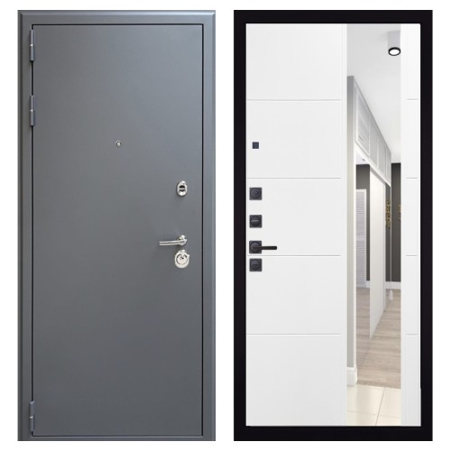 Гранит 7024, панель 083 Белый софт зеркало 10 мм