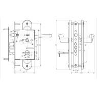 Замок Zenit (Зенит) врезной сувальдный с защёлкой в комплекте с ручкой ЗВ9.009/17 (медь), 4 кл. 