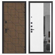 Гранит Плэй, панель 085 Белый рельеф софт с тонированным зеркало 10 мм