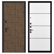 Гранит Плэй, панель 079 Белый софт, черный молдинг 12 мм